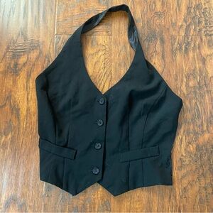 Vintage 90s y2k Charlotte Russe black halter vest top.